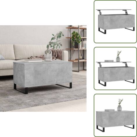 Mesa de trabajo - vidaXL Mesa de centro madera contrachapada gris hormigón 90x44,5x45 cm - Mesa de ordenador