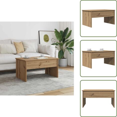 Mesa de trabajo - vidaXL Mesa de centro madera ingeniería roble artisan 80x50,5x41,5 cm - Mesa de centro con superficie elevable