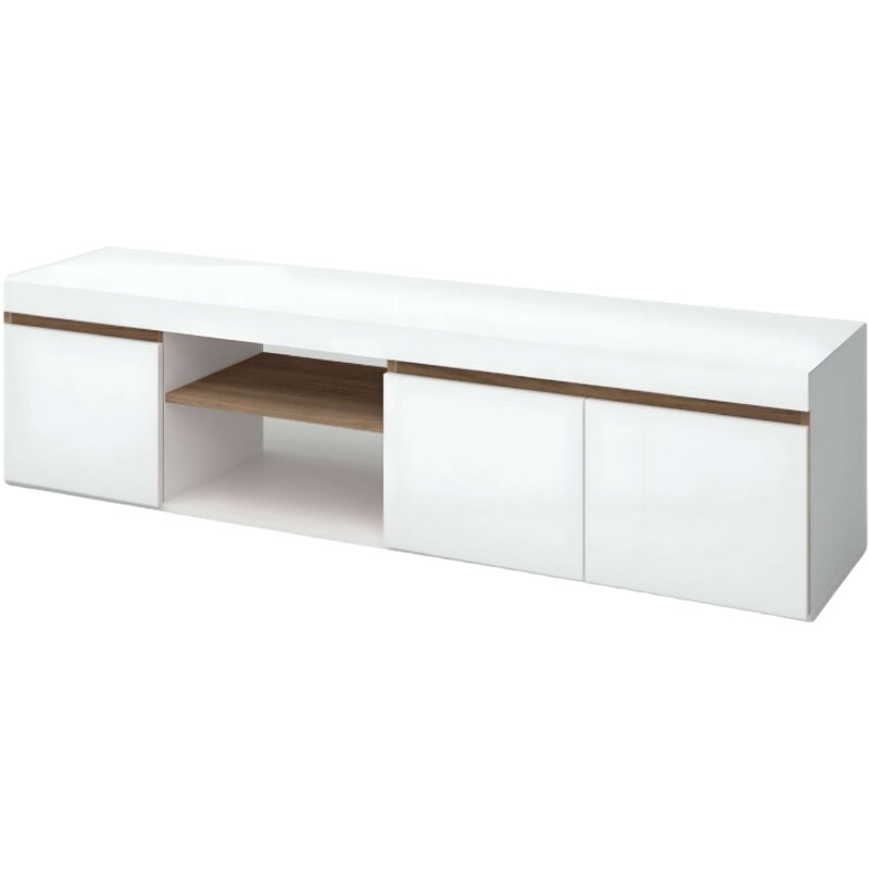 

Mesa de TV, Blanco Mate y Naturale, Mediano