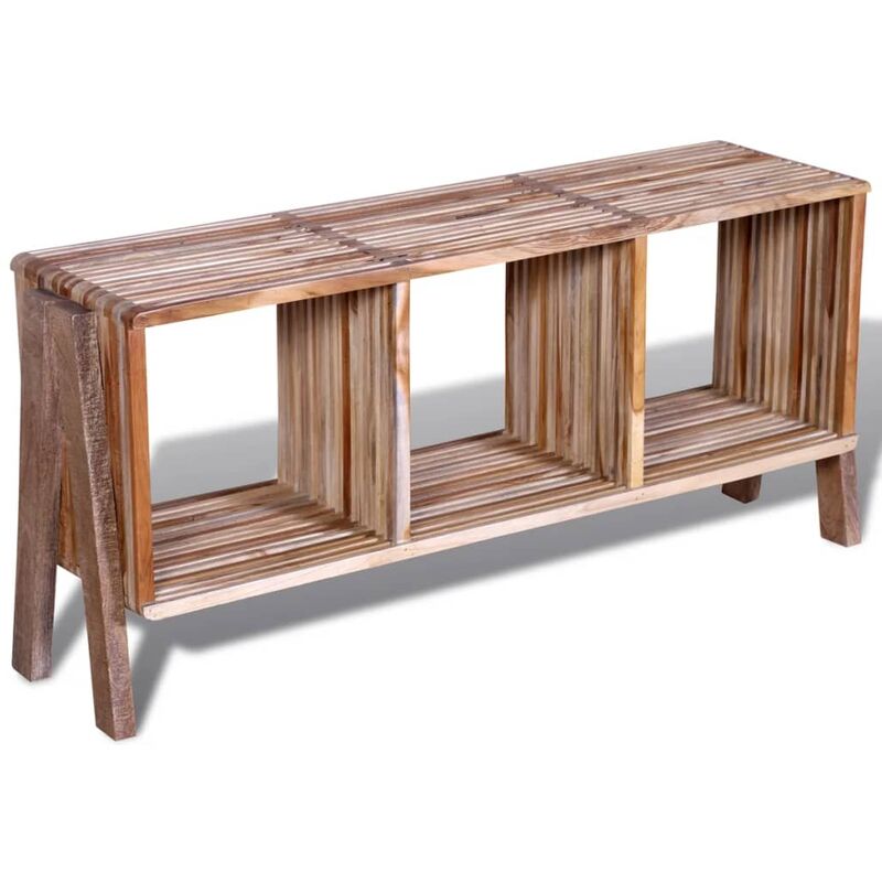 

Mesa de TV de teca reciclada con 3 cajones apilables