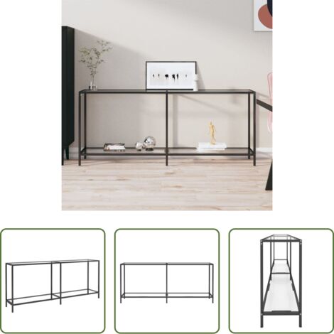 Mesa de vidrio -  Mesa consola vidrio templado transparente 180x35x75,5 cm