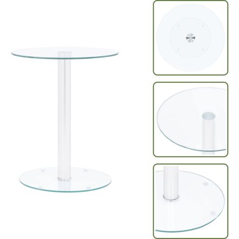 Mesa de vidrio templado - vidaXL Mesa de centro de vidrio templado transparente 40 cm - Mesa de aluminio