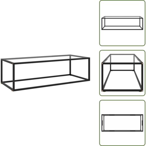 Mesa de vidrio templado - vidaXL Mesa de centro negra con vidrio templado 120x60x35 cm - Mesa de centro moderna