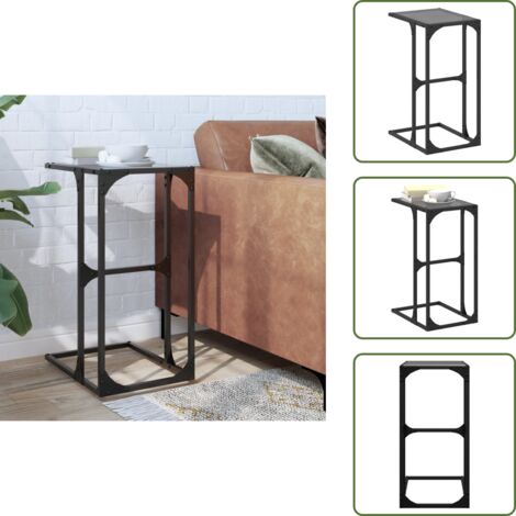 Mesa de vidrio - vidaXL Mesa auxiliar con vidrio transparente acero 40x30x61,5 cm - Mesa industrial