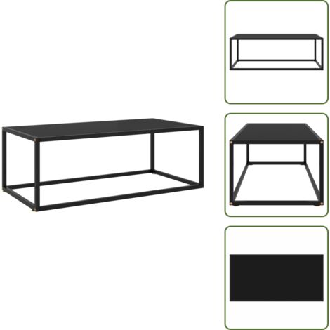 Mesa de vidrio - vidaXL Mesa de centro negra con vidrio negro 100x50x35 cm - Mesa de centro moderna