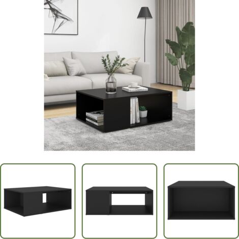 Mesa decorativa -  Mesa de centro madera contrachapada negro 90x67x33 cm