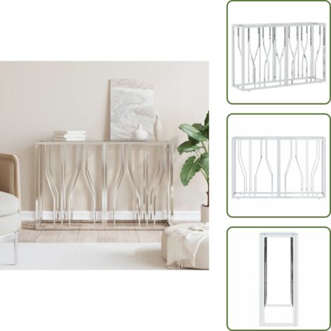 Mesa decorativa - vidaXL Mesa consola acero inoxidable y vidrio 110x30x70 cm - Mesa de TV