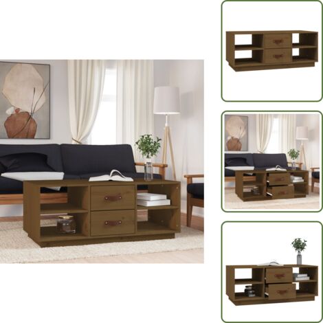 Mesa decorativa - vidaXL Mesa de centro madera maciza de pino marrón miel 100x50x41 cm - Mesa auxiliar
