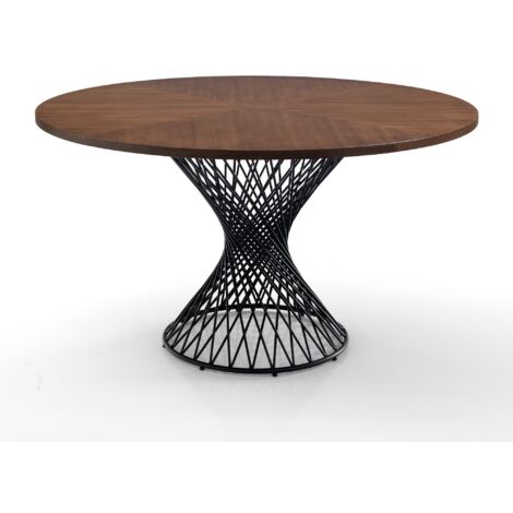 Mesa efecto madera acabado nogal cm. Alto 75 x Ø 137