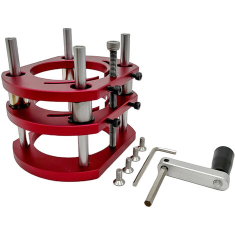 Mesa elevadora de enrutador Soporte de plataforma de elevación de aluminio Bancos de carpintería Elevación de 51 mm para motores de 64-66 mm de diámetro Máquina de corte de grabado, rojo
