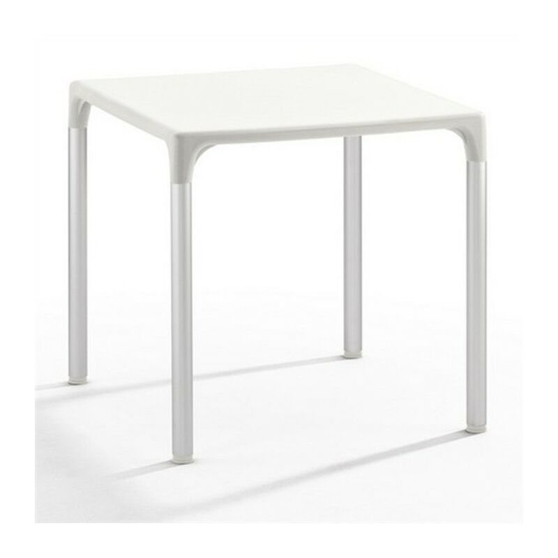 

Mesa eliana, aluminio, polipropileno blanco 74x74 cms - Rogal