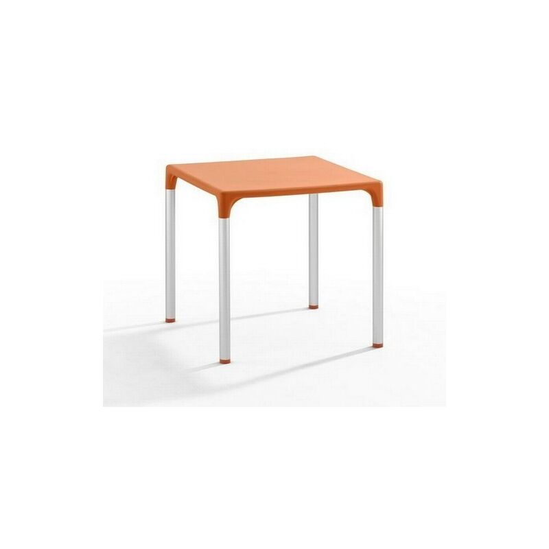 

Mesa ELIANA, aluminio, polipropileno naranja 74x74 cms