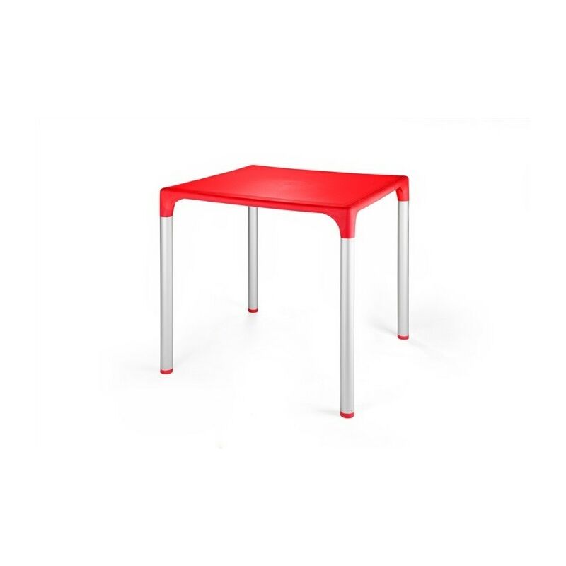 

BHD - Mesa ELIANA, aluminio, polipropileno rojo 74x74 cms