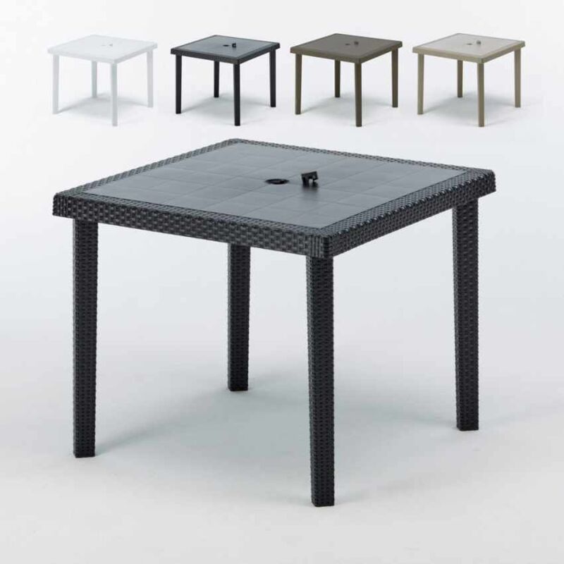 

Mesa en Polyrattan para exterior cuadrada 90x90 Boheme | Negro - Grand Soleil