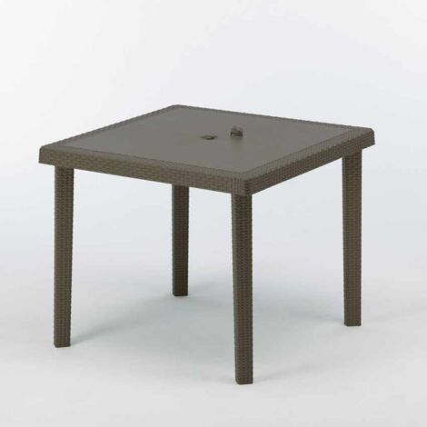 FRASCHETTI Mesa en Polyrattan para exterior cuadrada 90x90 Grand Soleil Boheme - Marrón