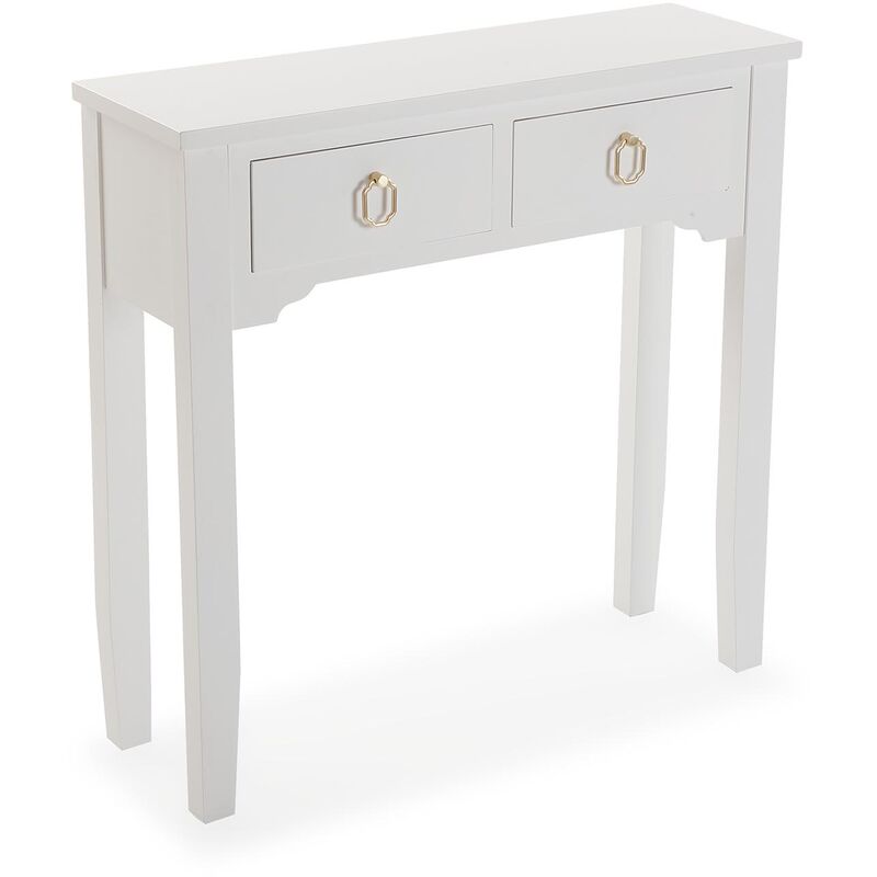 

Kanna Mueble Recibidor Estrecho, Mesa Consola, 78x78x25cm - Blanco - Versa