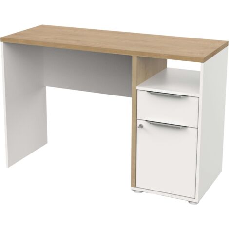 Mesa Escritorio Acces Color Roble Hamilton Y Blanco Mate 117 cm