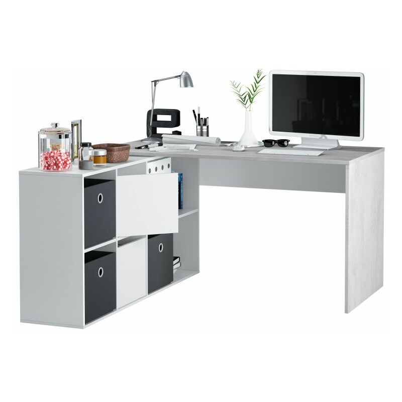 

Mesa escritorio Adapta XLBlanco Artik (Blanco Mate) - Gris Cemento