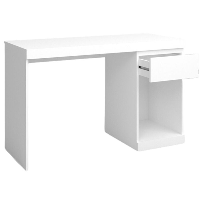 

Mesa Escritorio Boro Color Blanco Mate 1 cajón 1 Hueco Estilo Moderno Oficina Estudio Mueble 76x120x50cm