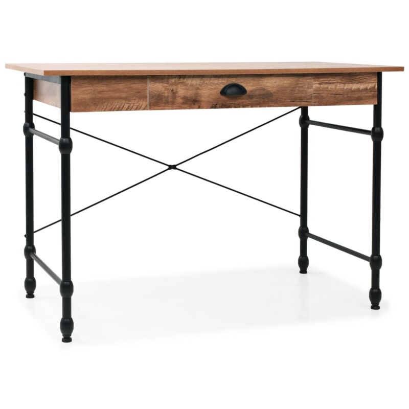 

Mesa escritorio con cajón 110x55x75 cm color roble - Marrón - Vidaxl