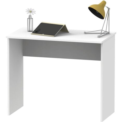 Mesa Escritorio Ideal para Estudio u Oficina Melamina Color Blanco Mate 90 cm