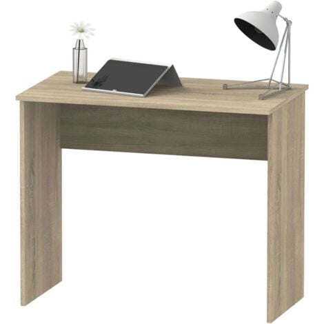 MOBIMARKET Mesa Escritorio Ideal para Estudio u Oficina Melamina Color Roble Cambrian 90 cm