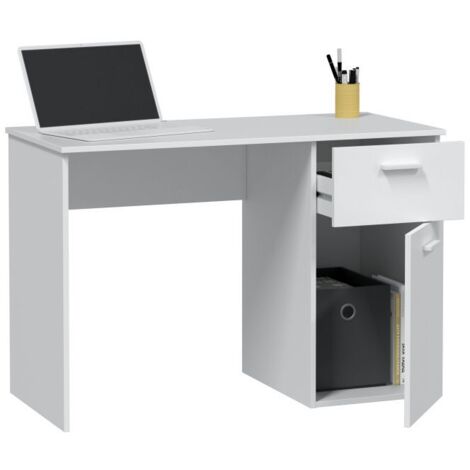 Mesa Escritorio Just color Blanco oficina juvenil estudio 1 cajón 1 puerta 73x108x50