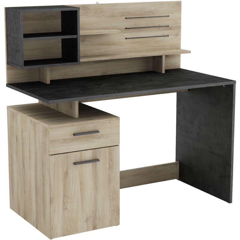 

Mesa Escritorio Malicia Con Altillo Color Kronberg Y Sidewalk Oficina Despacho Industrial 122x123x60cm