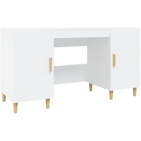 Mesa escritorio puesto de trabajo mueble ordenador estudio 140 x 50 x 75 cm madera contrachapada blanco 020023514
