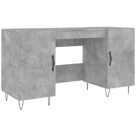 Mesa escritorio puesto de trabajo mueble ordenador estudio 140 x 50 x 75 cm madera contrachapada gris 020023835