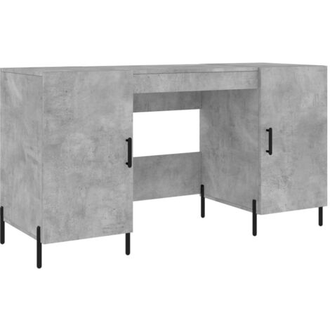 Mesa escritorio puesto de trabajo mueble ordenador estudio 140 x 50 x 75 cm madera contrachapada gris 020023838