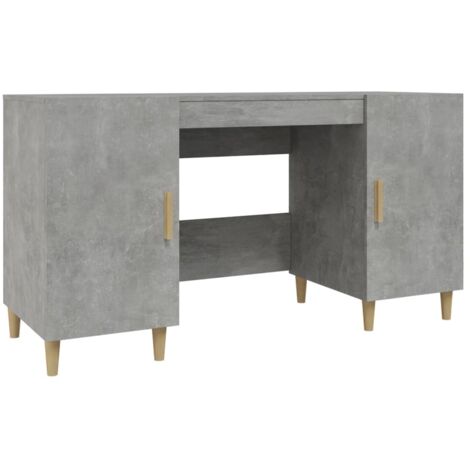 Mesa escritorio puesto de trabajo mueble ordenador estudio 140 x 50 x 75 cm madera contrachapada gris 020023842