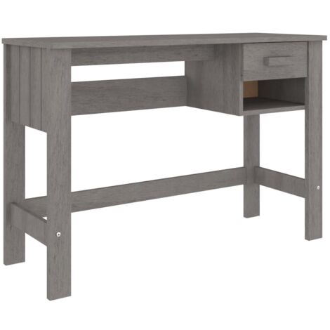 Mesa escritorio puesto de trabajo mueble ordenador estudio HAMAR luz 110 x 40 x 75 cm madera maciza de pino gris 020023852