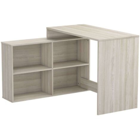 Mesa Escritorio Shannon con Estantería Baja Color Roble 112x77x101 cm