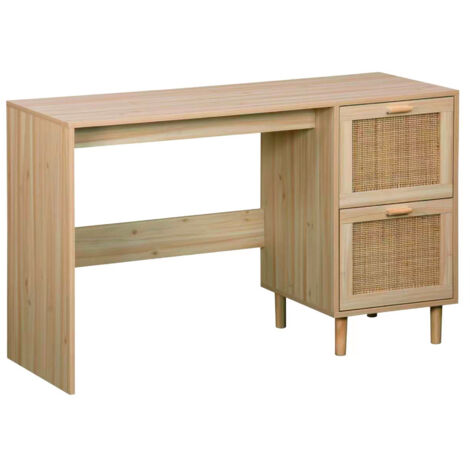 Mesa Estudio Décor 120 X 48 Cm Pino / Rattan OK1472