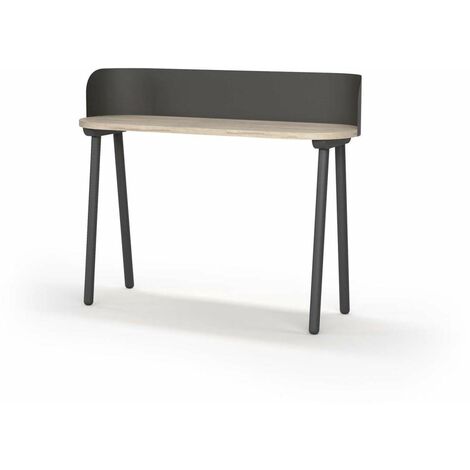 Mesa estudio Mod-634 acabado en color roble/grafito, 40 x 120 x 95 cm (fondo x ancho x alto)