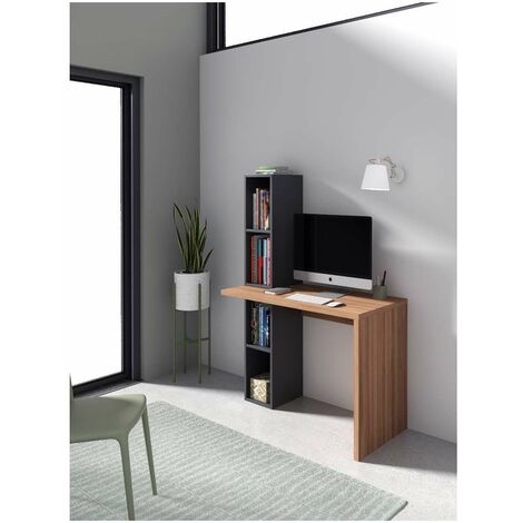 Mesa estudio Mod-Helsinki acabado nogal/grafito, 52 x 106 x 149 cm (fondo x ancho x alto)