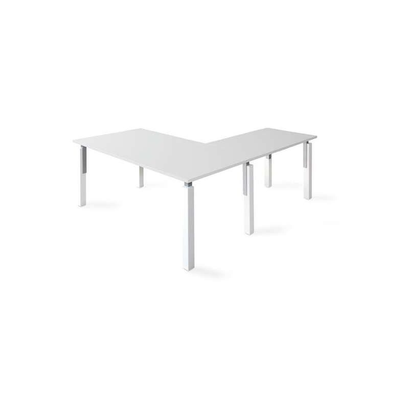 

Mbgorbe - Mesa estudio Neko forma de L dos colores a elegir 74 cm(alto)140/180 cm(ancho)80/60 cm(fondo) Color BLANCO