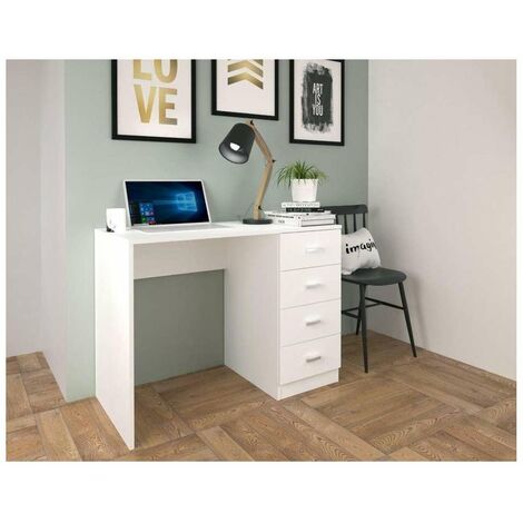 Dmora Escritorio Con Cinco Cajones Color Blanco Medidas 109x75x48 cm Beige