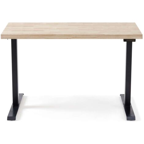 Mesa estudio STAND-140 elevable y motorizada acabado roble nordish/negro, 76/126cm(alto) 120cm(ancho) 70cm(fondo)