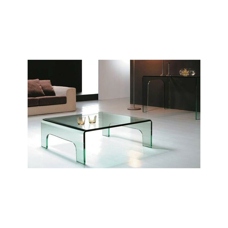 

Mesa EVORA NEW, baja, cristal curvado, 90x90 cms