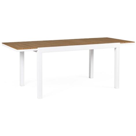 Mesa extensible 140-200x90 blanca en aluminio