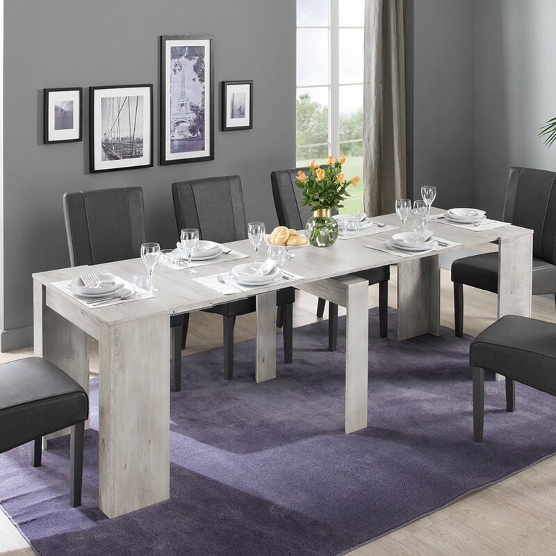 

Mesa extensible 252 cm ahorra espacio para salón de madera Ester