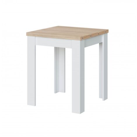 Mesa extensible 67x67x79 cm blanco mate y roble – Creta