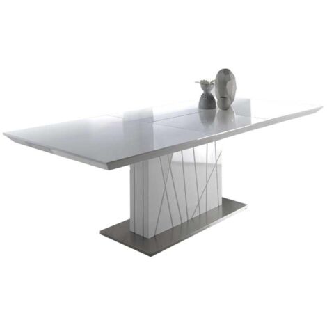 Mesa extensible acabado blanco brillo Belen, 160/220 x 90 x 76 cm (largo x ancho x alto)