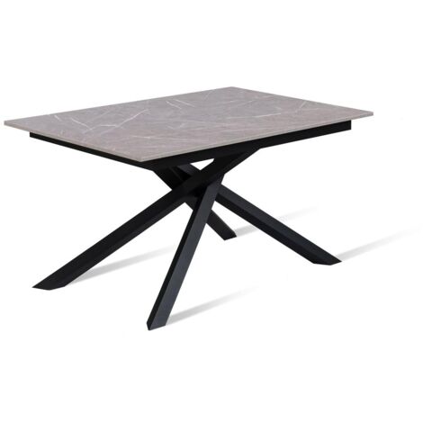 Mesa extensible antracita-negra 90 cm x 140-190 cm H. 76 cm