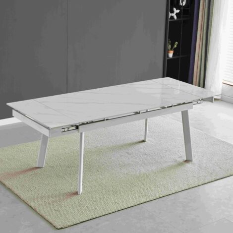 Mesa extensible blanca 160x90x76 cm