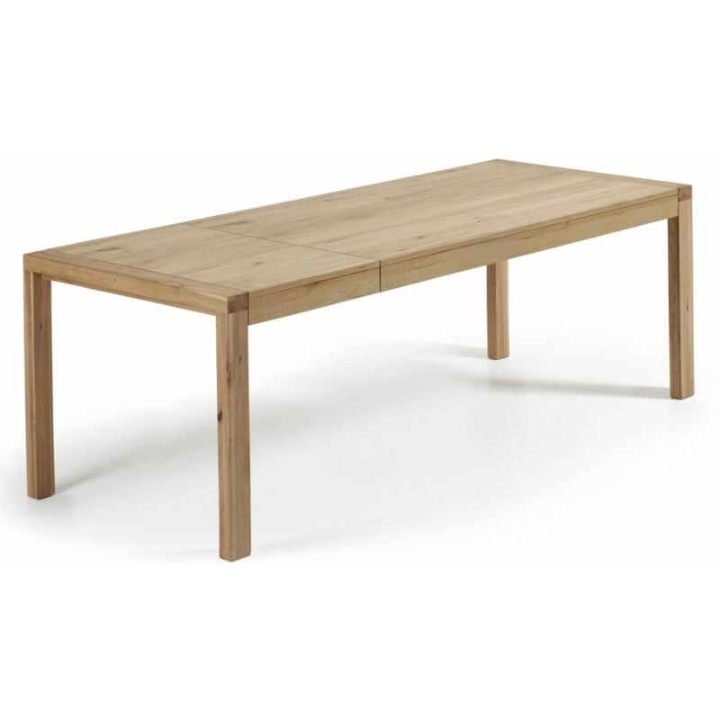 

Kave Home - Mesa de comedor extensible Briva rectangular 200 (280) x 100 cm de madera de robre