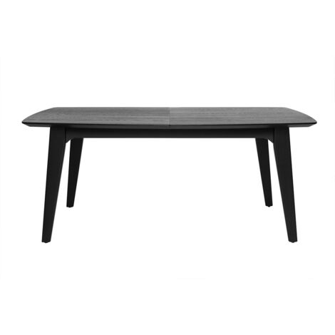Mesa extensible con extensiones integradas rectangular de madera negra de roble L180-230 cm FIFTIES