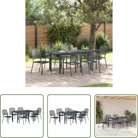 Mesa extensible - Conjunto de Comedor de Jardín 7 pcs Antracita